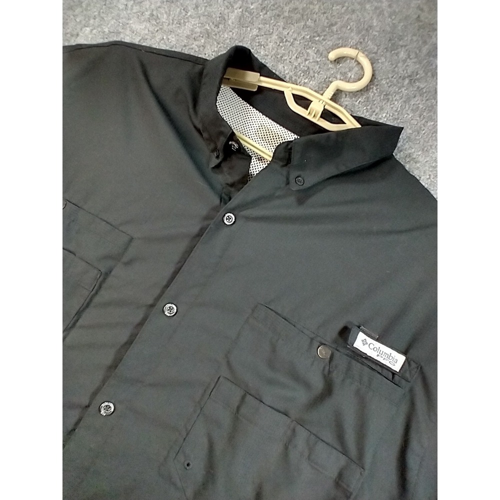 Columbia PFG Tamiami II Mens 3XLT Black Long Sleeve Fishing Shirt FT7253 Tall
